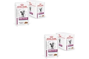 Royal Canin Veterinary Renal Fish | Paquete Doble | 2 x 12 x 85 g | Alimento Completo para Gatos Adultos | para Problemas renales | En Bolsa Fresca