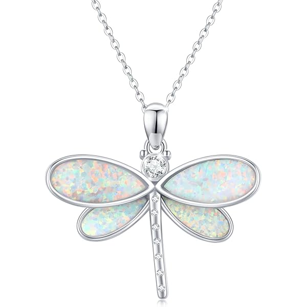 YAFEINI Cadena De Libélula De Plata De Ley 925 Piedra Lunar Celta Libélula Colgante Collar Animal Joyas Regalos Para Mujeres Niñas Madres