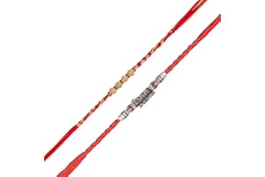 SHOPOGENIE Rakhi for Brother | Set Of 2 Rakhi With Roli Chawal | Rakhi Greeting Card | Radhe Krishna Rakhi For Brother and Bhabhi | Rakhi for Rakshabandhan