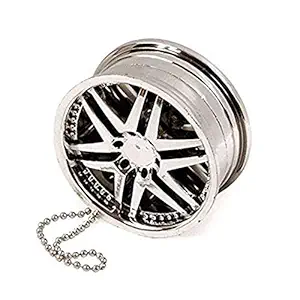 B to B Traders Alloy Wheel Silver Style Hanging Car Air Freshener Gel Perfume for- All CAR