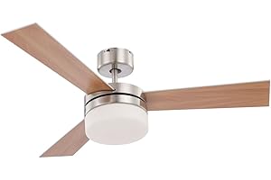 GLOBO Deckenventilator mit Beleuchtung und Fernbedienung Leise - Ventilator Decke mit Licht - 3 Flügel Beidseitig Montierbar - Deckenlampe mit Lüfter Schlafzimmer 3 Stufen - Durchmesser 105 cm