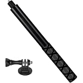 114cm Invisible Selfie Stick Aluminium Extendable Black Waterproof Grip | Telescopic, handheld, X3 X4 X5 action cameras, adap