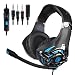 Produktbild SADES SA822 Faltbare Kopfhörer | Wired Headband Gaming Stereo Headphones | Sweatproof Ohrhörer | mit Mikrofon | Lärmminderung Über Ohr Headset | für Xbox One / PS4 / PC | 3.5mm (Blau)