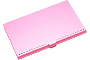 THATYRO Business Card Holder Case Pocket Metal Card Case Professional Aluminium Alloy Wallet Card Holder Slim Purse Name Card Credit Bank Card Holder for Women Men Travel Work (Pink)
