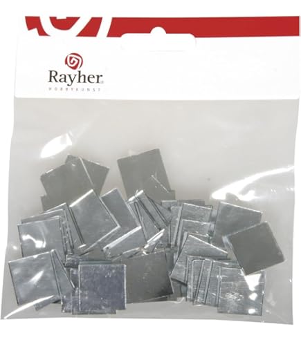 Mosaici Specchio Autoadesivi Rayher - 45 Pezzi 3x3 Cm Argento Per Decorazioni Fai Da Te - Foto 4