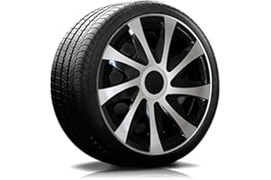 ‎AUTOTEPPICH STYLERS 16" 16 Zoll Radkappen 04/RK Schwarz-Silber Radblenden (Farbe und Größe wählbar!)