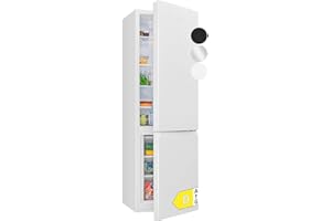 Bomann Réfrigérateur et congélateur 269L blanc KG184-1-inox/blanc, Capacité nette : 269 litres, Contrôle de la température en continu, Charnières de porte à droite, interchangeables