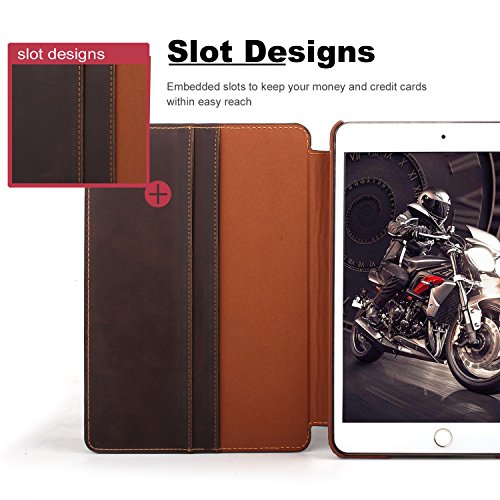 Mulbess Ledertasche im Ständer Flip Case für Apple iPad mini 1 / 2 / 3 7.9 Zoll Tasche Hülle Leder Etui,Kaffee Braun - 4