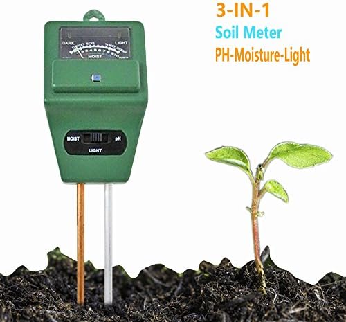 Soil Tester, 3-in-1 Soil Tester Moisture Meter, Light and PH Acidity Tester, Garden Soil Tester, Great For Garden, Farm, Lawn, Indoor &amp; Outdoor, No Batteries Needed, Easy Read Indicator, Accurate Prob
