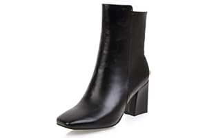 WUIWUIYU Femmes Bottines Chaussures à Talons Hauts Boots Bloc Chelsea boots