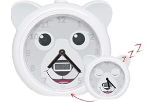 ZAZU Bobby The Bear Clock - Sleep Trainer Clock for Kids | Helps teach your Child when to Wake up | 30 second nightlight | Light Up Alarm Clock | Opens and closes eyes | Variable volume