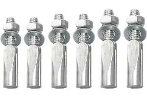 TQPUWT borgne vélo mobylette pédalier, 6 pièces clavette avec écrou vélo mobylette pédalier, Pointes de vélo, Clavettes de Pédalier Manivelle, pour Vélo, VTT, Argent, 8.5mm, 9mm, 9.5mm