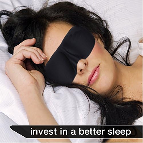 Eye Mask / Sleep Mask - Sleeping Masks for Men & Women (Black, Pack of 2)