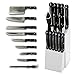 Produktbild Messer-Set im weißen Holz-Messer-Block 15-teilig in Schwarz Messer-Ständer - Milumi Edition
