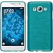Produktbild PhoneNatic Case für Samsung Galaxy On5 Hülle Silikon blau brushed Cover Galaxy On5 Tasche + 2 Schutzfolien