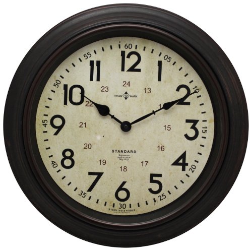 Designer Wanduhr - Durchmesser ca. 40cm - Vintage-Holz-Style - Quarz - Retrowanduhr in Braun / Gold (Dunkelbraun-Beige-2)
