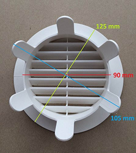 Lüftungsgitter, Abluftgitter, Fertiggarage, Garage, rund, Klemmfinger, 90 – 125 mm - 4