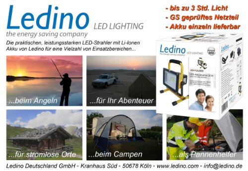 Ledino LED-Akkustrahler 20 W Li-Ionen Akku 8,8 Ah LED-FLA2009 - 3