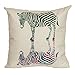 Produktbild GT Kissenbezug Kreativ, Tier, Zebra, Leinen Baumwoll Bedrucken Dekorative Kissenhülle Sofa Kissenbezug, Küche Bettwaren Wohnaccessoires Gartenmöbel Kissen, (2 Pcs Kissenbezüge ), 45*45CM