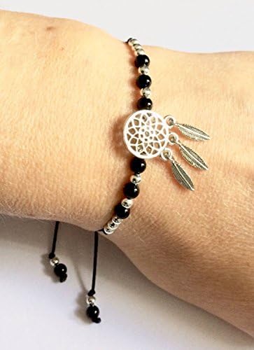 KARMA GEMS Dreamcatcher Onyx Yoga Balance Reki Friendship Bracelet