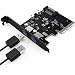 Produktbild [ USB 3.1 PCI Adapter Karte ] QICENT Pci-e Express Karte USB 3.1 (Gen1) Intern - 2-Port - Schwarz …