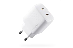 VOLTME Caricatore USB C Doppio Porta 35W Bianca, Caricatore Tipo C Rapido GaN PD 3.0 & PPS, Spina USB C Ricarica Rapida Presa USB C Adattatore per iphone 16/15/14, Ipad, Macbook Air, Galaxy S21
