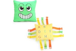 PIUMOJ Juguetes sensoriales con Hebilla para niños pequeños,Juguetes con Cremallera con Hebilla,Juguetes de Almohada con Hebilla,Juguetes Montessori para Habilidades motoras Finas de 1 a 6 años,Verde