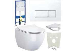 Geberit Vorwandelement + Bartolo WC + Drückerplatte + WC-Sitz Delta51 Star