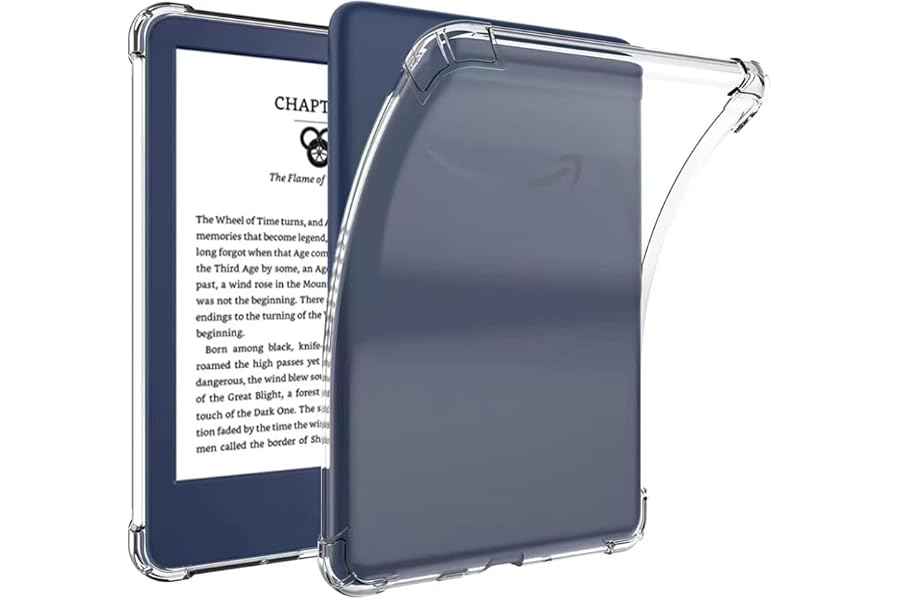 VOVIPO Transparente Funda para 6" Kindle (11th Generación-2024/2022), ángulo de refuerzo de la tapa trasera del parachoq