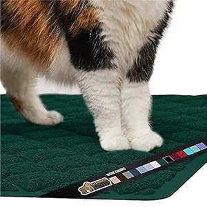 Gorilla Grip Original Premium Durable Cat Litter Mat, Medium 30x20, Water Resistant, Traps Litter from Box and Cats, Scatter Control, Soft on Kitty Paws, Easy Clean Mat, Hunter Green