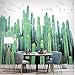 Produktbild Fushoulu Fototapete 3D Handgemalte Tropische Kaktuspflanzen Wandbilder Wandpapier Für Wohnzimmer Schlafzimmer Esszimmer Wohnkultur 3D Wandbild-350X250Cm