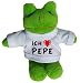 Produktbild Plüsch Frosch Schlüsselhalter mit einem T-shirt mit Aufschrift mit Ich liebe Pepe (Vorname/Zuname/Spitzname)