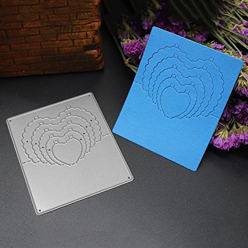 Amazingdeal365 5 PCS Herz Metall Form Schablonen Schneiden DIY Dekor Sammelalbum Karten Buchzeichen Lesezeichen als Geschenk für Freunde Geburtstag Kinder,Kindergarten Hobby Schule Handarbeit Unterricht usw. Ein tolles Geschenk! - 4