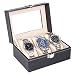 High Quality 3 Slots Wrist Watch Storage Box Display Case Organizer with Faux Leather Finish and Glass Window ( 16 X 11 X 8 CM) by Kurtzy RS.699.00