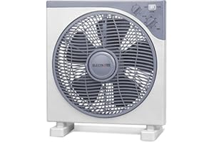 AUCUNE ELECTROTEK Ventilador Cuadrado de 12 cm. de diámetro con Temporizador de 2 Horas. Potente (40W)