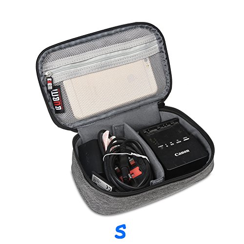 BUBM 3 Stücke Mehrfachfunktion Kabelorganiser Tasche Reisetasche für Elektronische Zubehöre wie Netzteil, Maus und USB Stricks, Denim Grau - 8