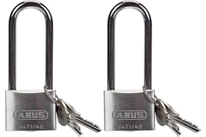 ABUS Vorhängeschloss Titalium 64TI/40HB63 gl.-6411 - gleichschließend und mit hohem Bügel - Kellerschloss mit Schlosskörper a