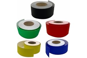 3 Ace Crafts (Pack of 5) Straight Edge Poster Paper Border Roll- (48mm x 50 Meters)- (Scarlet, Black, Lemon, Ultra Blue, Leaf Green) School/Office, Classroom Decoration, Fade Resistant