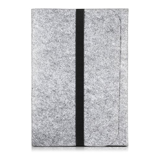 kwmobile Laptoptasche Filz Sleeve für 15″ 15,6″ Laptop / Ultrabook – Notebook Tasche Schutzhülle Laptop Case Hülle in Grau mit Innentaschen Innenmaße: ca. 41,5 x 31 cm - 5