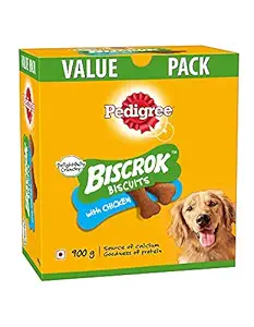 Pedigree Biscrok Biscuits Dog Treats Chicken Flavor, 900gm (Pack of 2)