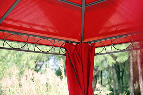 Pavillon 3x3m mit Doppelstegplatten und Seitenteile Rubin Polycarbonat - 4