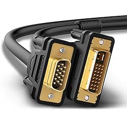UGREEN Cable DVI-I 24+5 a VGA, 1,5Metro Cable DVI a VGA Dual Link Macho a Macho 1080P Compatible con HDTV Tarjeta Grafica DVD portátiles y Proyectores, ect.
