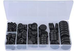 OUMEFAR Gumowe przelotki zestaw 300 szt. 12 rozmiarów gumowe przelotki elektryczne uszczelki uniwersalny gumowy zestaw pierścieni z pudełkiem do przechowywania