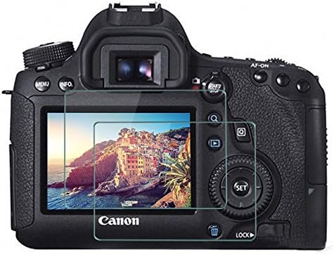 Ktele Tempered Toughened Optical Glass Camera Screen Protector For Canon 6D Digital SLR camera Anti-scratch Anti-burst Super Light Transmittance Digital Picture Frame 2X Sheets Screen Protector Foils With Shoulder Screen Protector