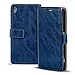 Produktbild Sony Xperia Z3+ (Plus) Bookstyle Hülle,Conie Mobile Handytasche Wallet Tasche PU Leder Schutzhülle Klapptasche, Kartenfächer, Book Case in Blau