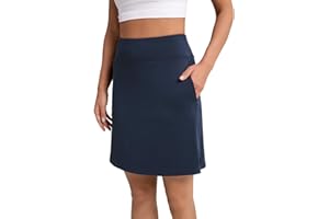 Jesself Skort Women's Knee-Length Tennis Skirt with Trousers Underneath High Waist Activewear Trouser Skirt Hiking Skirt Women with Inner Shorts Pockets Perfect for Summer Golf Cycling