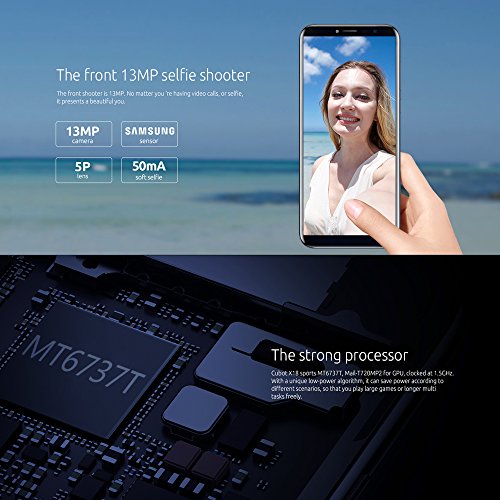 Cubot X18 Smartphone 4G FDD-LTE Android 7.0 5.7 Pollici MTK6737T 1.5GHz Quad Core 3GB RAM+32GB ROM Cameras 13MP+16MP Batteria 3200mAh Impronta Digitale Luce di Notifica