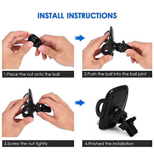 Ereach Supporto Smartphone per Auto Cellulare Rotazione di 360 Gradi di Rotazione Porta Cellulari Auto per Telefoni iPhone 7 7 Plus 6s 6s Plus 6 6 Plus iPhone SE 5s, Samsung Galaxy S7 S6 J5 A5, Asus Zenfone 3, Huawei e GPS