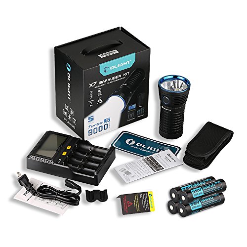 Olight® X7 Marauder 9000 Lumen Taschenlampe mit 3 x Cree XHP70 CW LED - Super hell, Kompakt und Tragbar