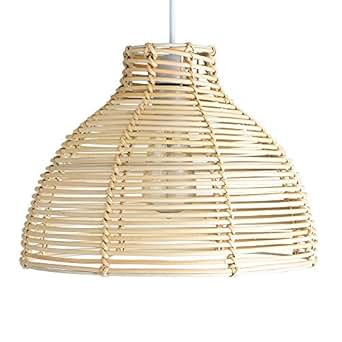 rattan pendant wicker ceiling shade lamp basket cream light lights shades lighting weave modern visit